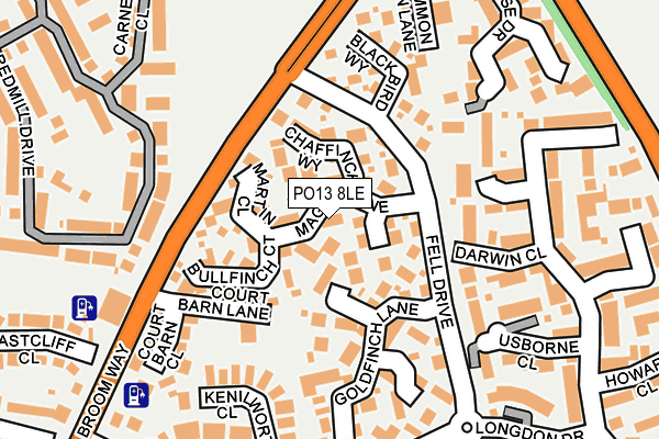 PO13 8LE map - OS OpenMap – Local (Ordnance Survey)
