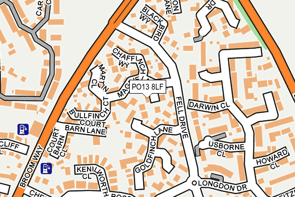 PO13 8LF map - OS OpenMap – Local (Ordnance Survey)