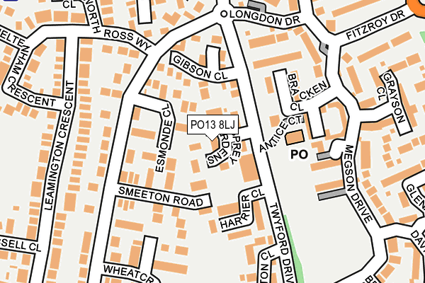 PO13 8LJ map - OS OpenMap – Local (Ordnance Survey)