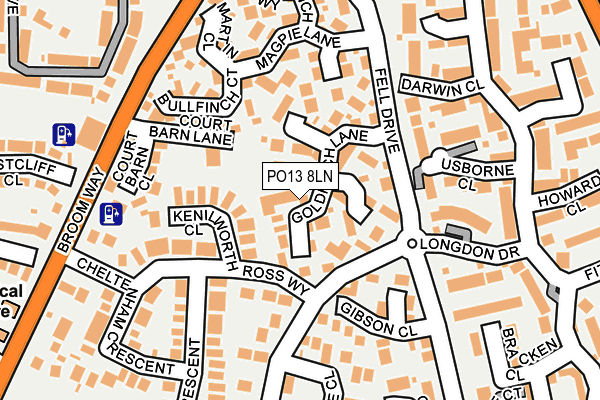 PO13 8LN map - OS OpenMap – Local (Ordnance Survey)