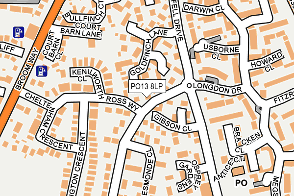 PO13 8LP map - OS OpenMap – Local (Ordnance Survey)