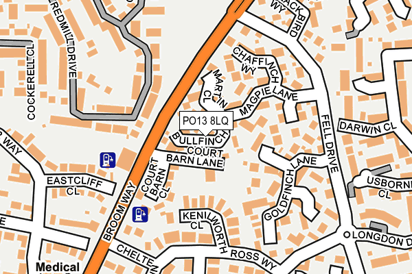 PO13 8LQ map - OS OpenMap – Local (Ordnance Survey)