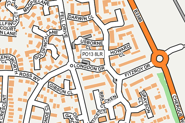 PO13 8LR map - OS OpenMap – Local (Ordnance Survey)