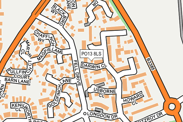 PO13 8LS map - OS OpenMap – Local (Ordnance Survey)