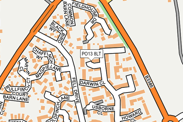 PO13 8LT map - OS OpenMap – Local (Ordnance Survey)
