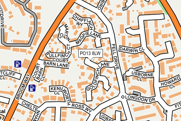 PO13 8LW map - OS OpenMap – Local (Ordnance Survey)