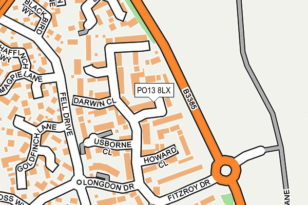 PO13 8LX map - OS OpenMap – Local (Ordnance Survey)