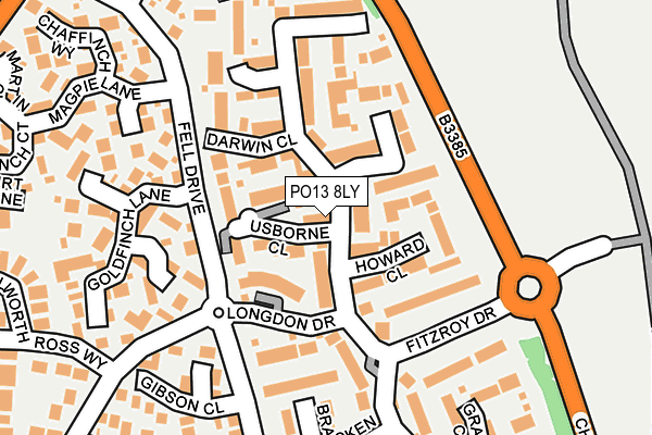 PO13 8LY map - OS OpenMap – Local (Ordnance Survey)