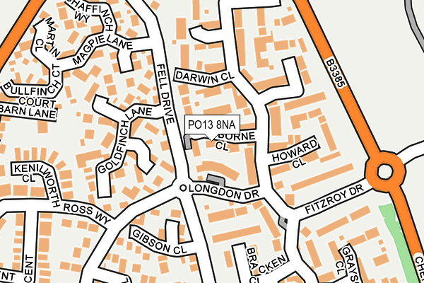 PO13 8NA map - OS OpenMap – Local (Ordnance Survey)