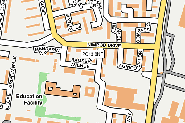 PO13 8NF map - OS OpenMap – Local (Ordnance Survey)