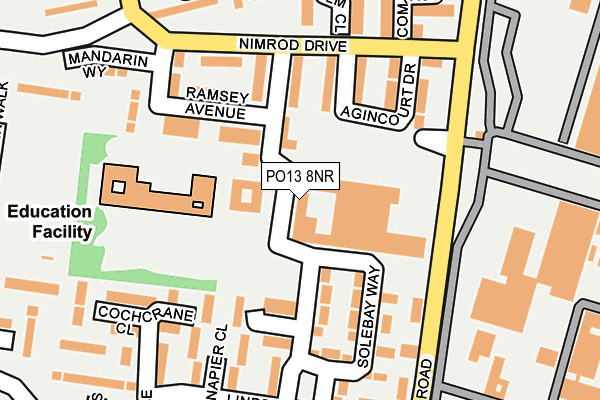 PO13 8NR map - OS OpenMap – Local (Ordnance Survey)