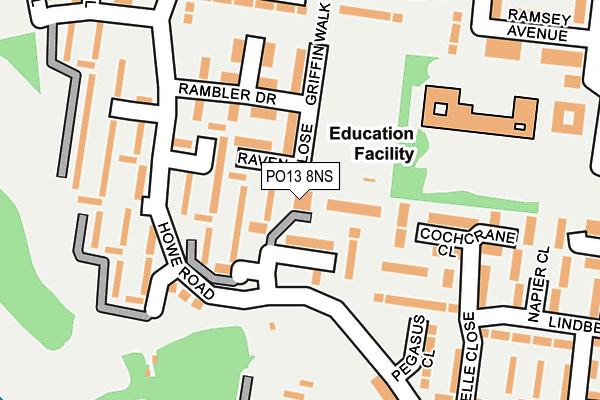 PO13 8NS map - OS OpenMap – Local (Ordnance Survey)