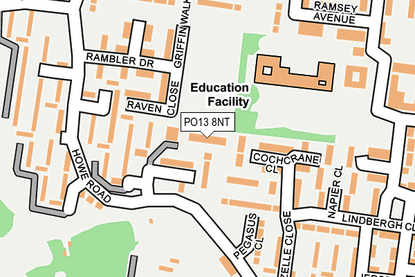 PO13 8NT map - OS OpenMap – Local (Ordnance Survey)