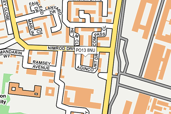 PO13 8NU map - OS OpenMap – Local (Ordnance Survey)