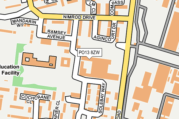 PO13 8ZW map - OS OpenMap – Local (Ordnance Survey)