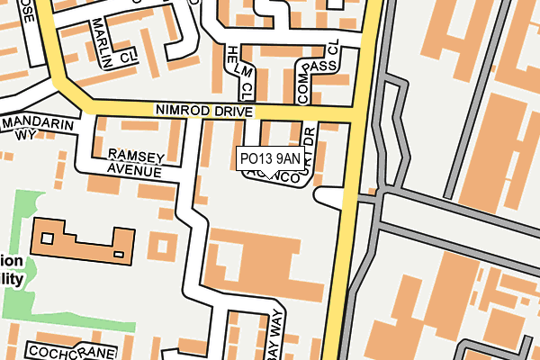 PO13 9AN map - OS OpenMap – Local (Ordnance Survey)