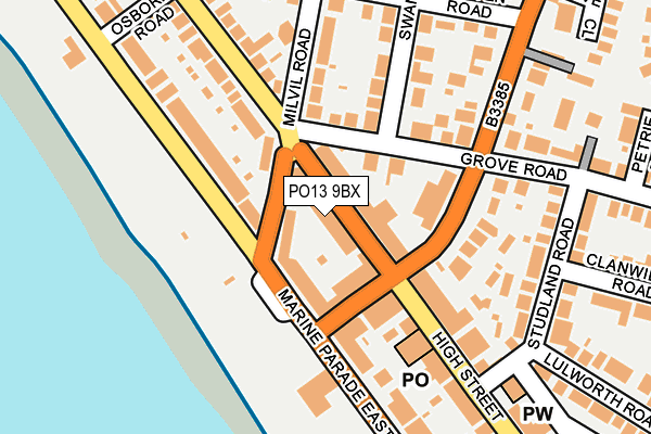 PO13 9BX map - OS OpenMap – Local (Ordnance Survey)
