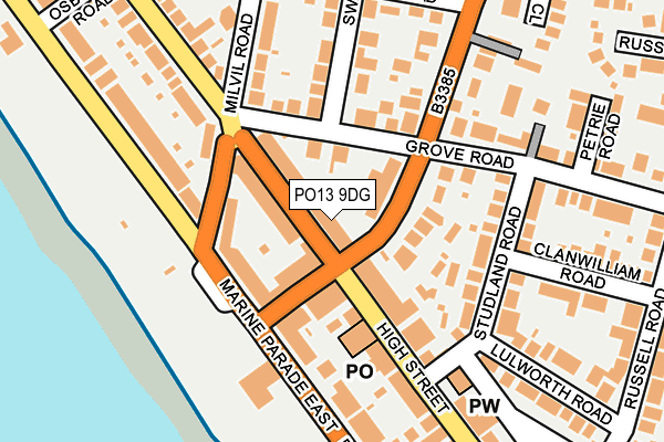PO13 9DG map - OS OpenMap – Local (Ordnance Survey)