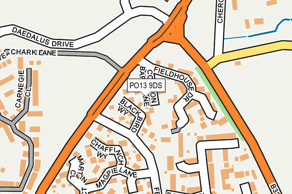 PO13 9DS map - OS OpenMap – Local (Ordnance Survey)