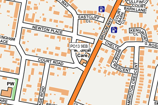 PO13 9EB map - OS OpenMap – Local (Ordnance Survey)