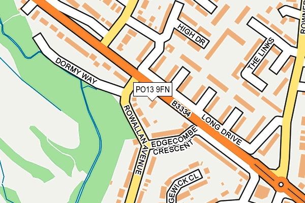 PO13 9FN map - OS OpenMap – Local (Ordnance Survey)