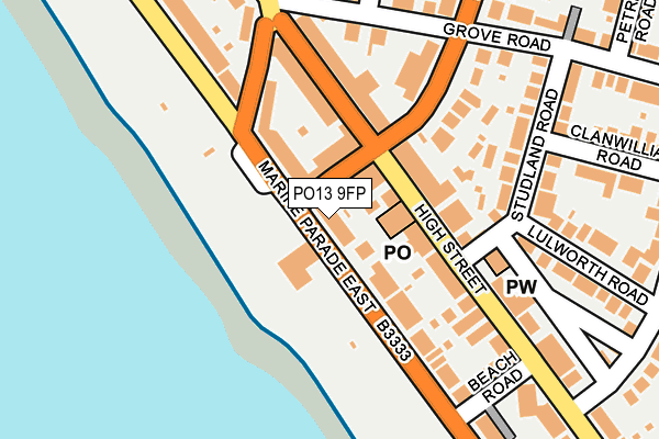 PO13 9FP map - OS OpenMap – Local (Ordnance Survey)