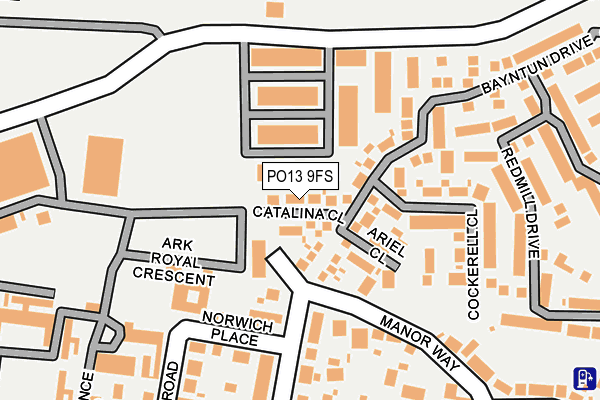 PO13 9FS map - OS OpenMap – Local (Ordnance Survey)