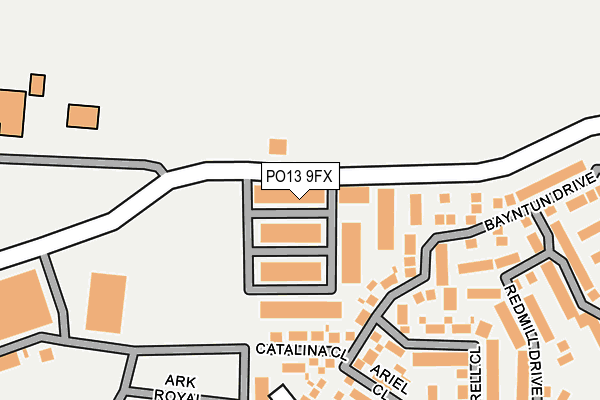 PO13 9FX map - OS OpenMap – Local (Ordnance Survey)