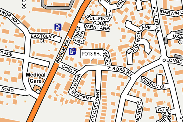 PO13 9HJ map - OS OpenMap – Local (Ordnance Survey)