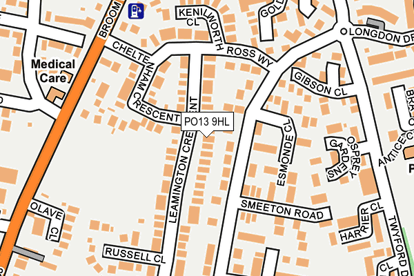 PO13 9HL map - OS OpenMap – Local (Ordnance Survey)