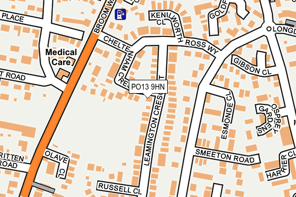 PO13 9HN map - OS OpenMap – Local (Ordnance Survey)
