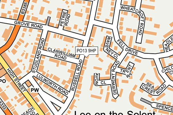 PO13 9HP map - OS OpenMap – Local (Ordnance Survey)