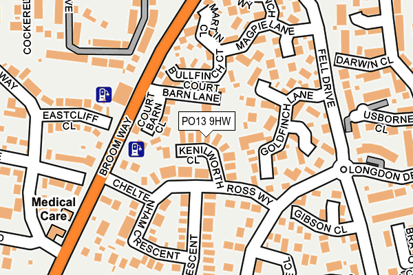 PO13 9HW map - OS OpenMap – Local (Ordnance Survey)