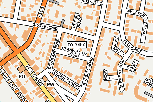 PO13 9HX map - OS OpenMap – Local (Ordnance Survey)