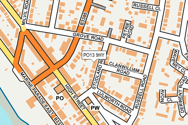 PO13 9HY map - OS OpenMap – Local (Ordnance Survey)