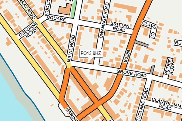 PO13 9HZ map - OS OpenMap – Local (Ordnance Survey)