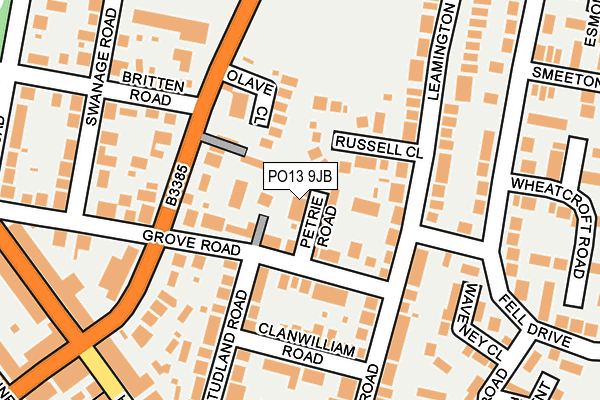 PO13 9JB map - OS OpenMap – Local (Ordnance Survey)