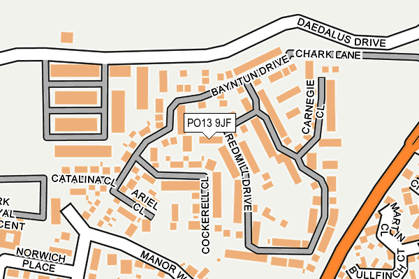 PO13 9JF map - OS OpenMap – Local (Ordnance Survey)