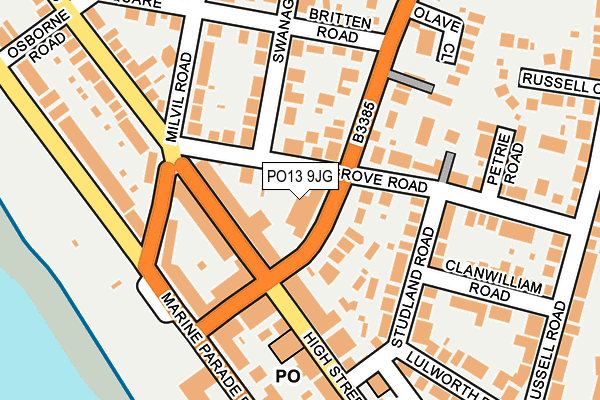 PO13 9JG map - OS OpenMap – Local (Ordnance Survey)