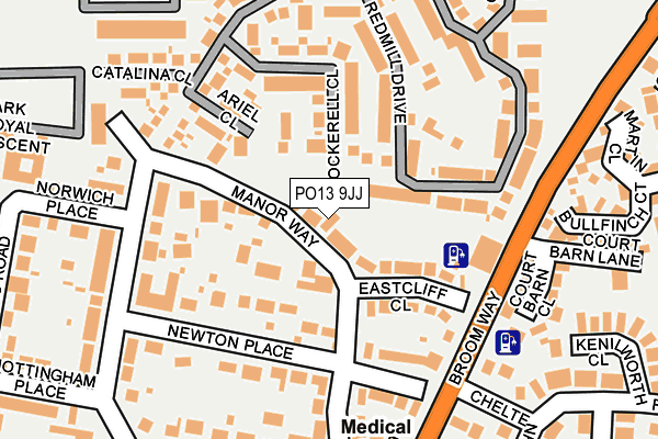 PO13 9JJ map - OS OpenMap – Local (Ordnance Survey)