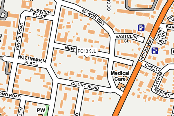 PO13 9JL map - OS OpenMap – Local (Ordnance Survey)