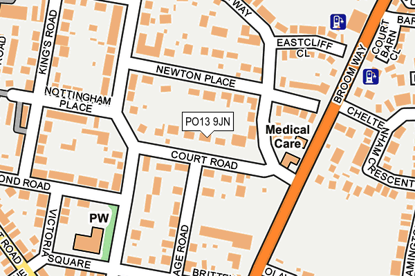 PO13 9JN map - OS OpenMap – Local (Ordnance Survey)