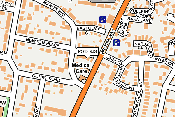 PO13 9JS map - OS OpenMap – Local (Ordnance Survey)