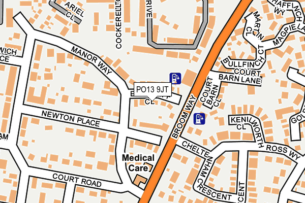 PO13 9JT map - OS OpenMap – Local (Ordnance Survey)