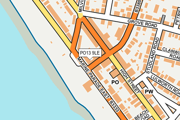 PO13 9LE map - OS OpenMap – Local (Ordnance Survey)