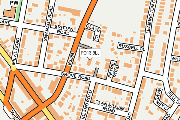 PO13 9LJ map - OS OpenMap – Local (Ordnance Survey)