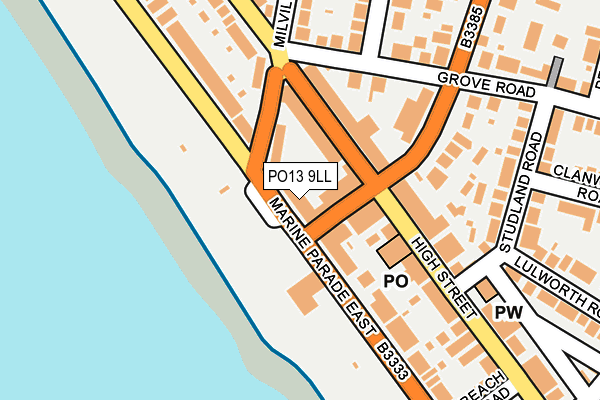 PO13 9LL map - OS OpenMap – Local (Ordnance Survey)