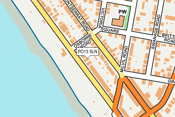 PO13 9LN map - OS OpenMap – Local (Ordnance Survey)