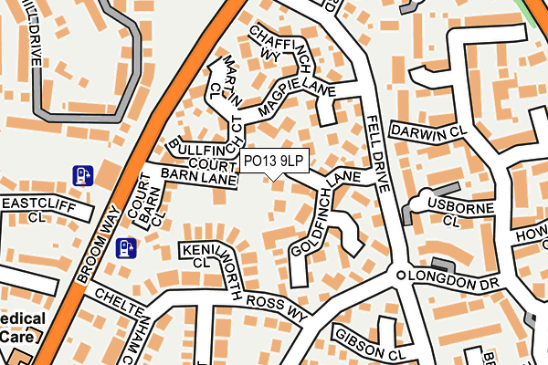 PO13 9LP map - OS OpenMap – Local (Ordnance Survey)