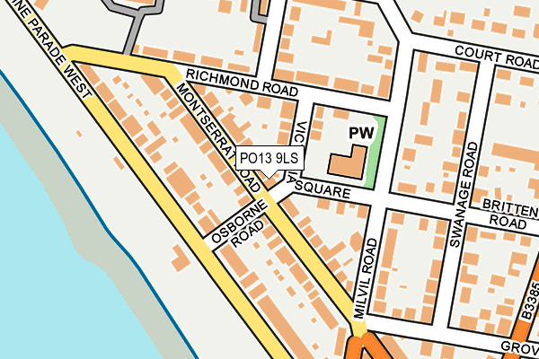 PO13 9LS map - OS OpenMap – Local (Ordnance Survey)